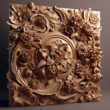 Patterns and decorations stl baroque 3 3d model